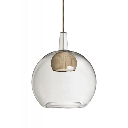 Besa Lighting Besa, Benji Cord Pendant, Clear/Natural, Bronze Finish, 1x9W LED 1JC-BENJICLNA-LED-BR